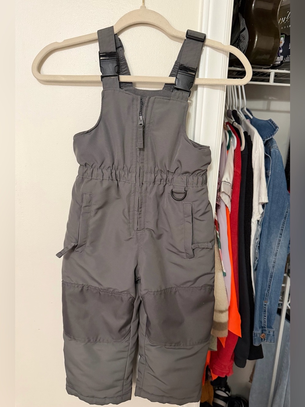 Kids Gray Snow Bib Overalls - TOUGHSKINS